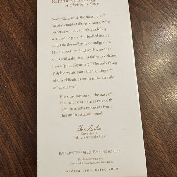 Hallmark Ralphies Pink Nightmare A Christmas Story Keepsake Ornament 2009 - Picture 5 of 5